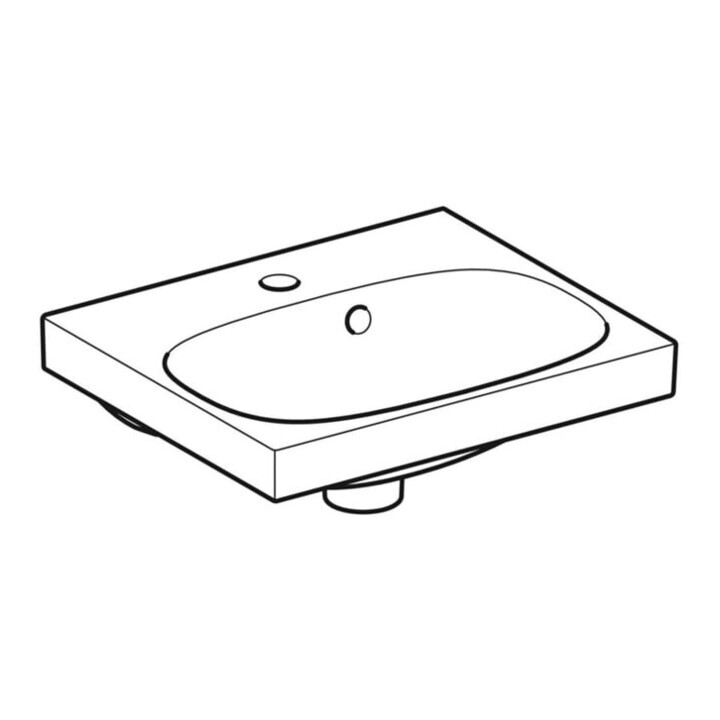 Geberit Lavabo Acanto 45x38 cm, avec robinet, avec trop-plein, blanc KeraTect