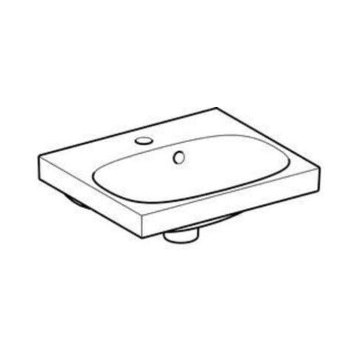 Geberit Lavabo Acanto 45x38 cm, avec robinet, avec trop-plein, blanc KeraTect