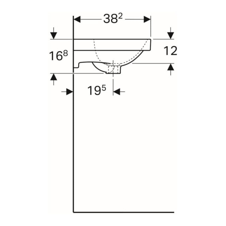 Geberit Lavabo Acanto 45x38 cm, avec robinet, avec trop-plein, blanc KeraTect