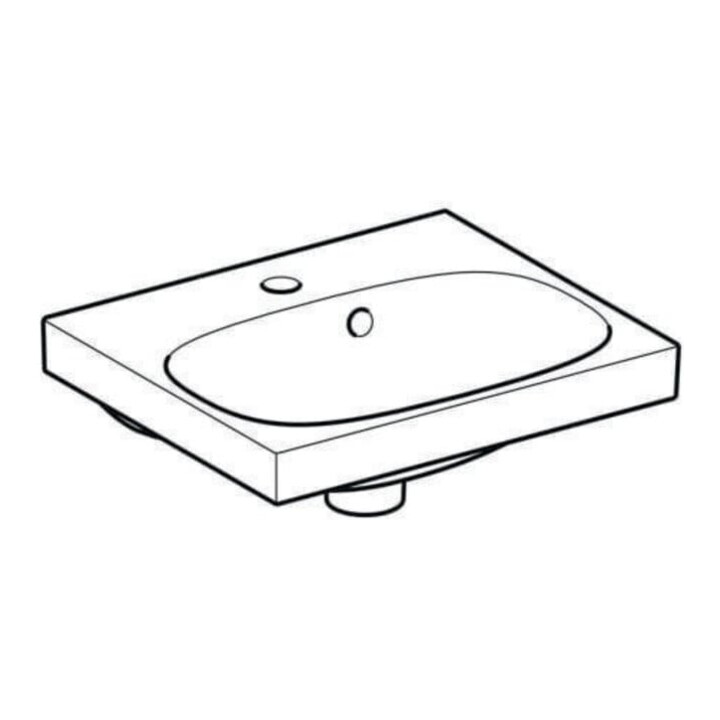 Geberit Lavabo Acanto 45x38 cm, avec robinet, avec trop-plein, blanc KeraTect