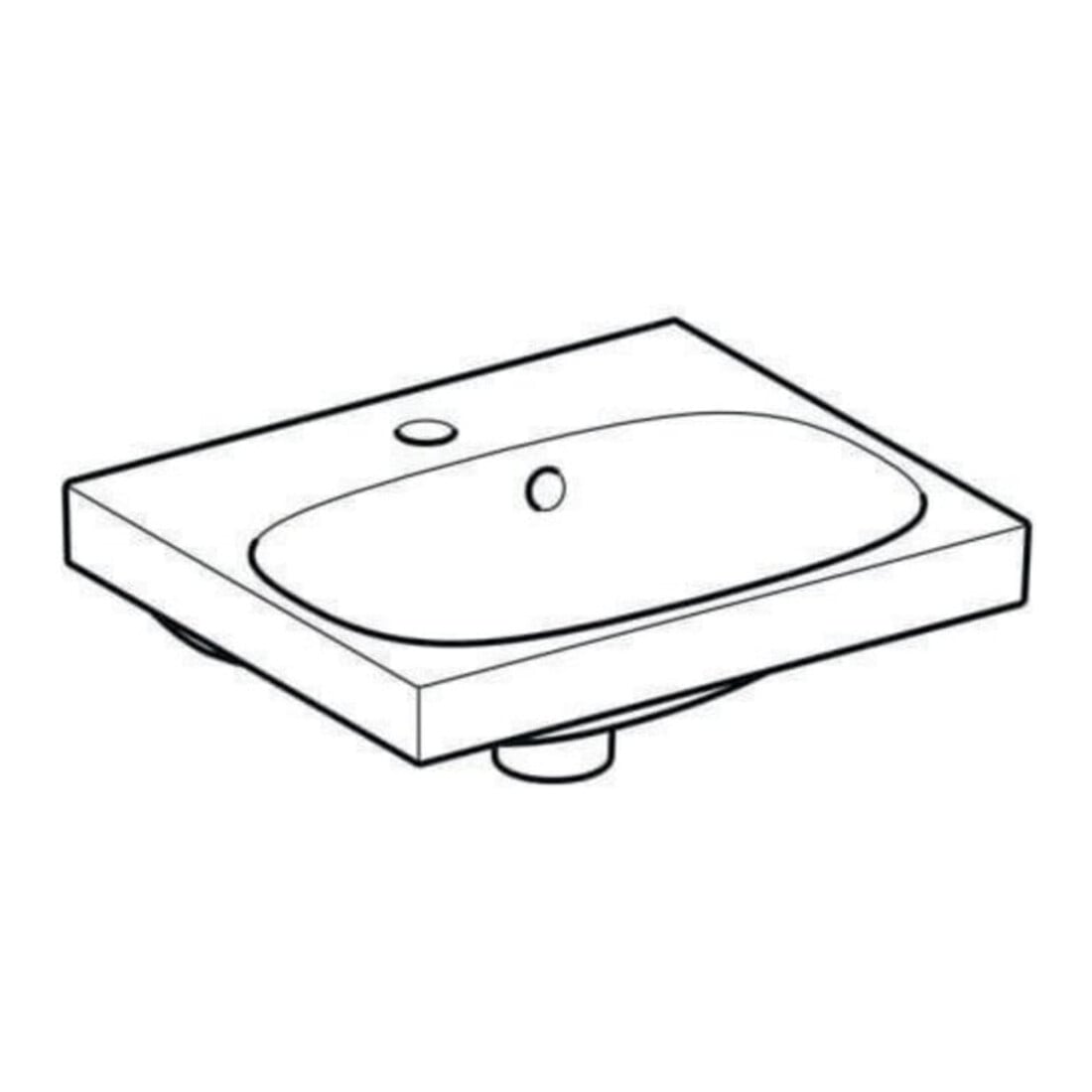 Geberit Lavabo Acanto 45x38 cm, avec robinet, avec trop-plein, blanc KeraTect