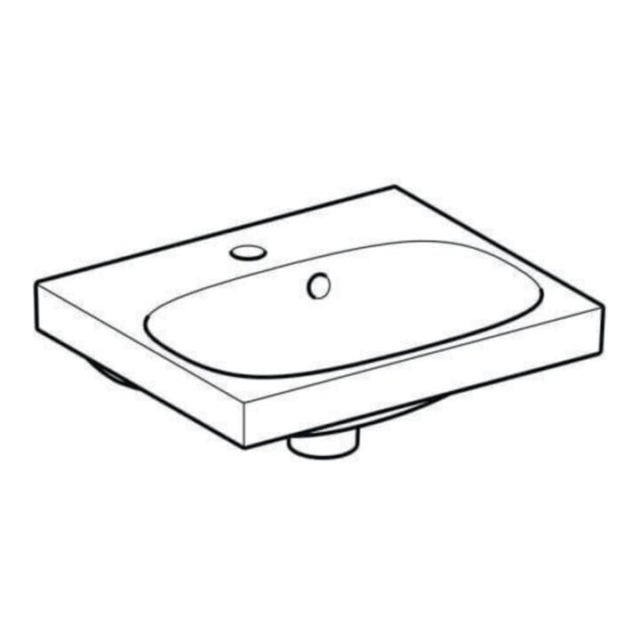 Geberit Lavabo Acanto 45x38 cm, avec trou robinet, trop-plein, blanc