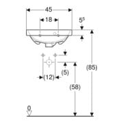 Geberit Lavabo Acanto 45x38 cm, avec trou robinet, trop-plein, blanc-4