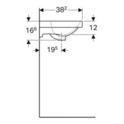 Geberit Lavabo Acanto 45x38 cm, avec trou robinet, trop-plein, blanc-5