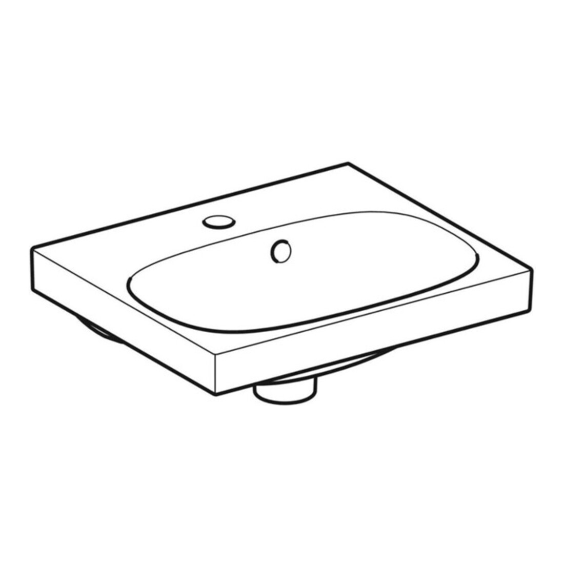 Geberit Lavabo Acanto 45x38 cm, avec trou robinet, trop-plein, blanc