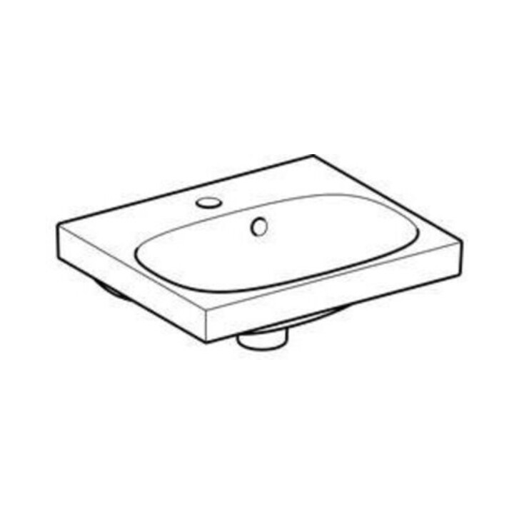 Geberit Lavabo Acanto 45x38 cm, avec trou robinet, trop-plein, blanc