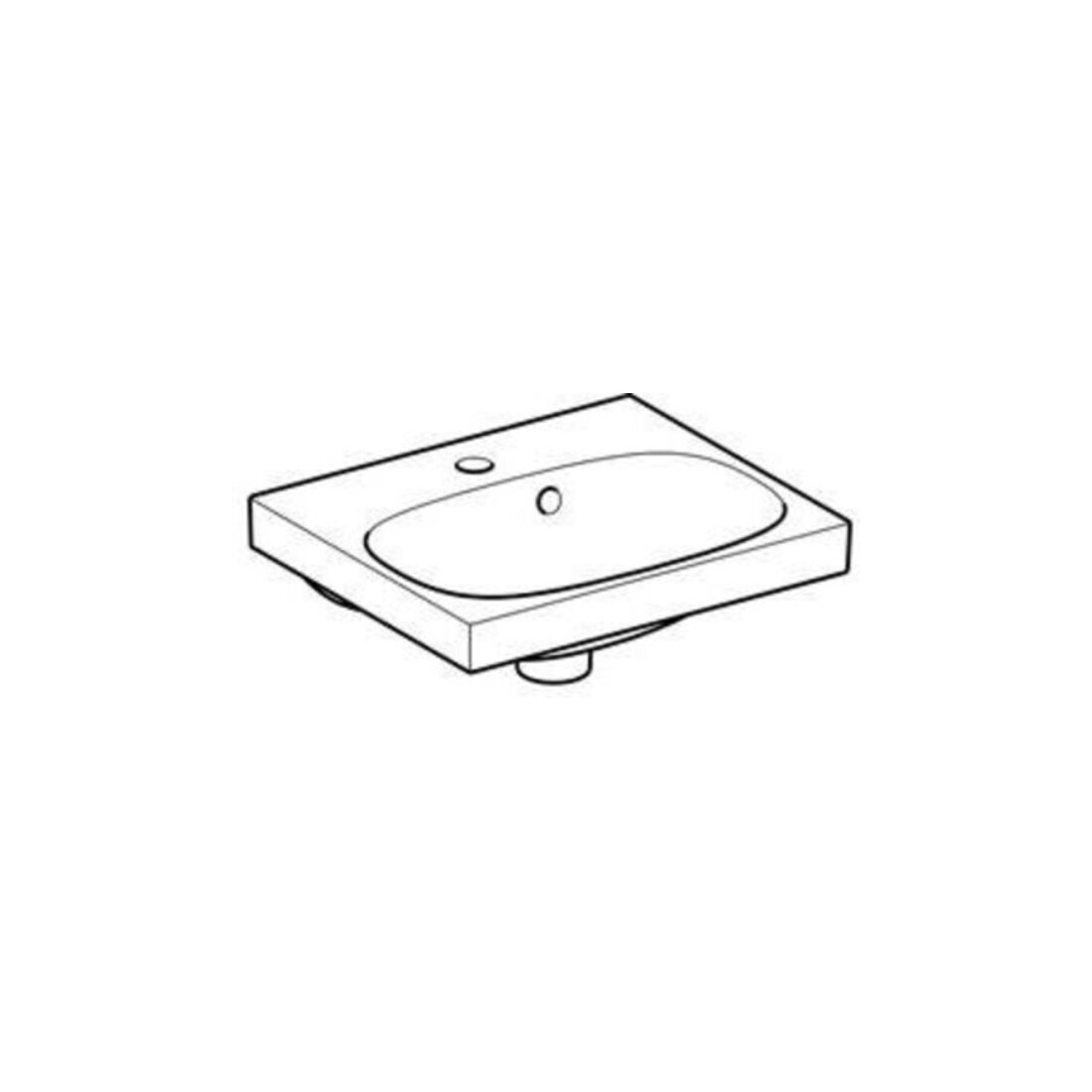 Geberit Lavabo Acanto 45x38 cm, avec trou robinet, trop-plein, blanc