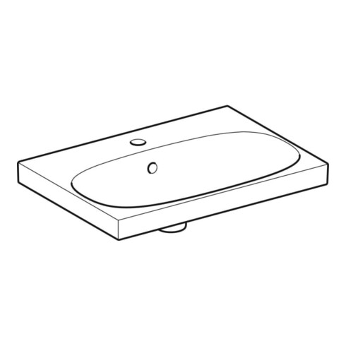 Geberit Lavabo Acanto 60x42,2 cm, avec trop-plein, avec robinetterie, blanc, K-Tect