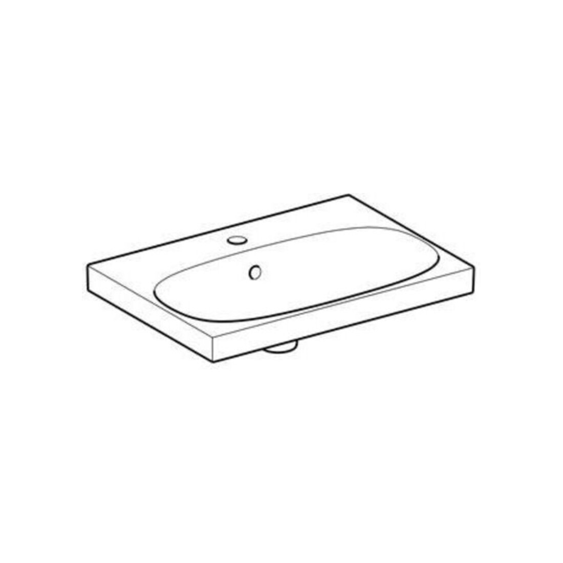 Geberit Lavabo Acanto 60x42,2 cm, avec trop-plein et vidage, blanc