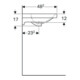 Geberit Lavabo Acanto 60x48,2 cm, avec robinet, avec trop-plein, blanc KeraTect