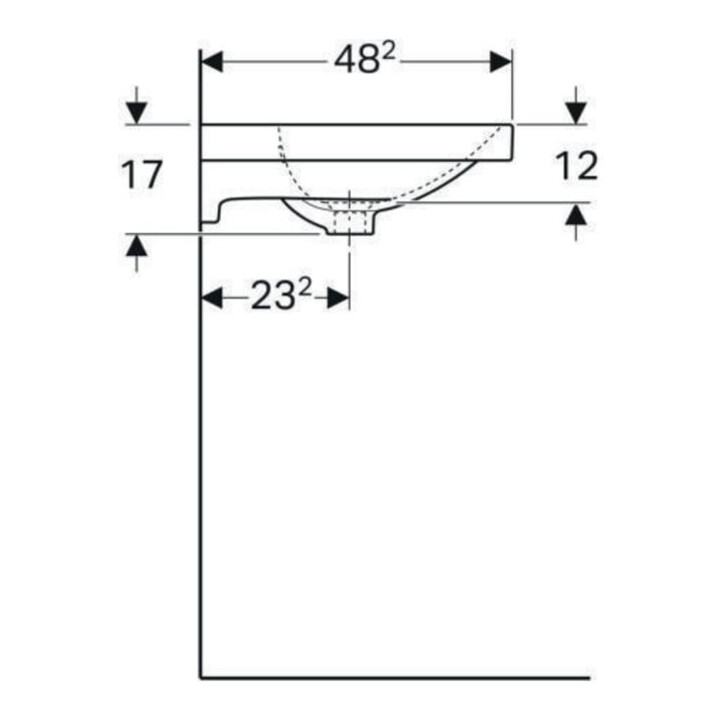 Geberit Lavabo Acanto 60x48,2 cm, avec robinet, avec trop-plein, blanc KeraTect