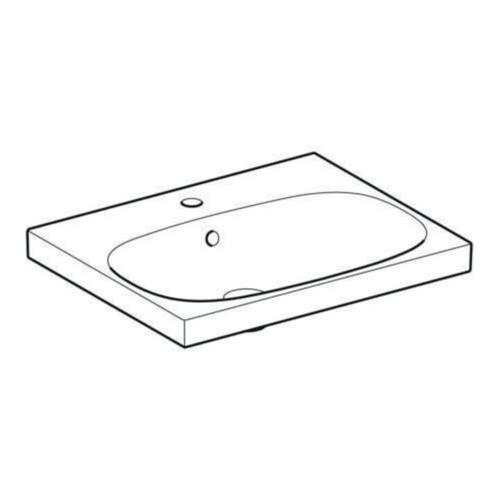 Geberit Lavabo Acanto 60x48,2 cm, avec robinet, avec trop-plein, blanc KeraTect