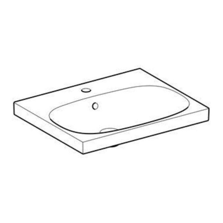 Geberit Lavabo Acanto 60x48,2 cm, avec robinet, avec trop-plein, blanc KeraTect