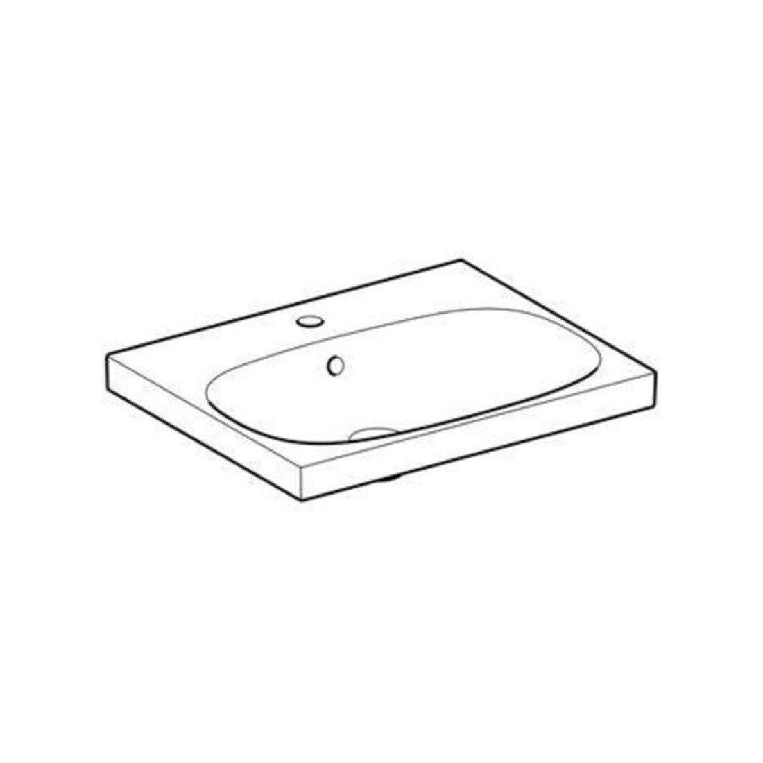 Geberit Lavabo Acanto 60x48,2 cm, avec robinet, avec trop-plein, blanc KeraTect