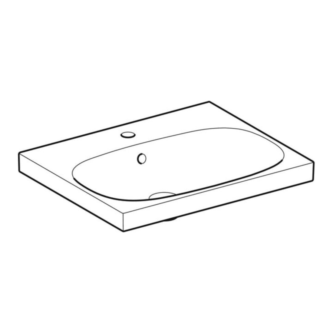 Geberit Lavabo Acanto 60x48,2 cm, avec robinet, avec trop-plein, blanc KeraTect