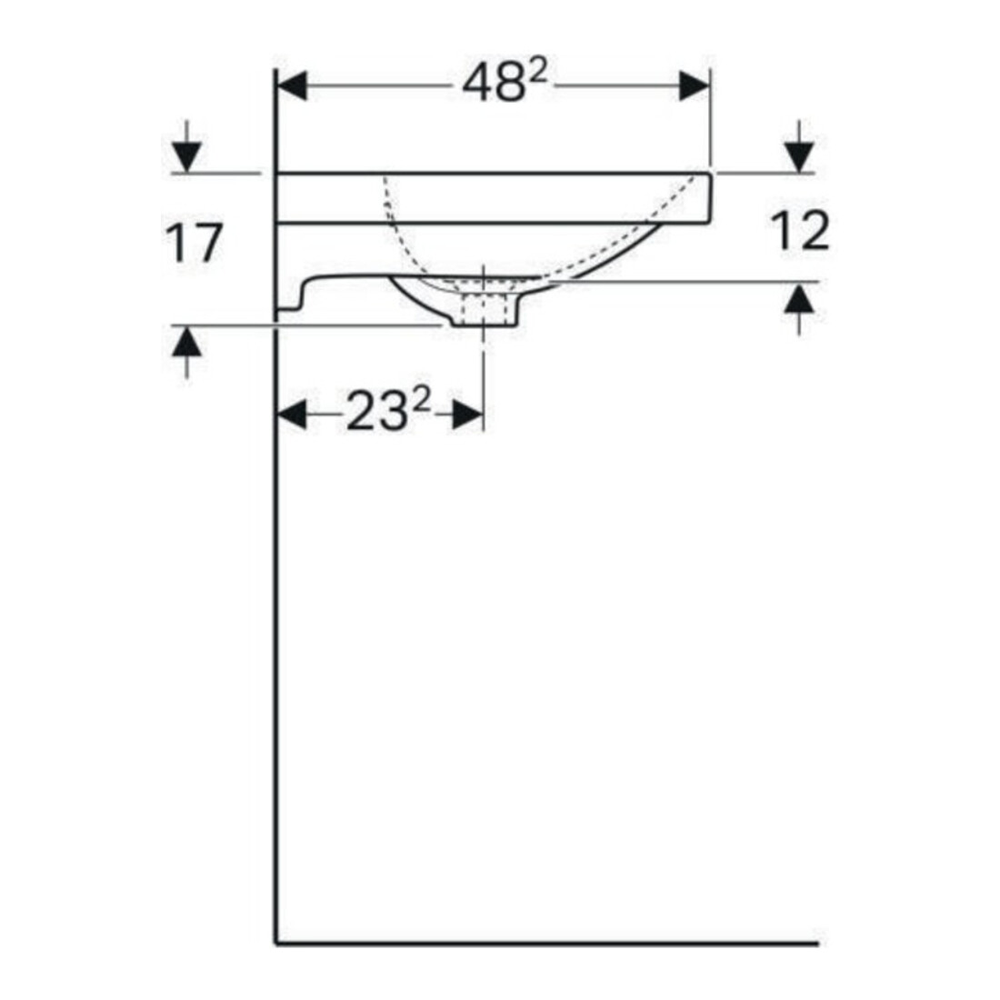 Geberit Lavabo Acanto 60x48,2 cm, avec robinetterie, trop-plein, blanc