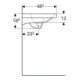 Geberit Lavabo Acanto 75x48,2 cm, avec trop-plein, robinetterie, blanc