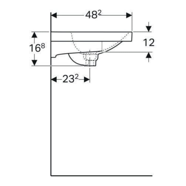 Geberit Lavabo Acanto 75x48,2 cm, avec trop-plein, robinetterie, blanc