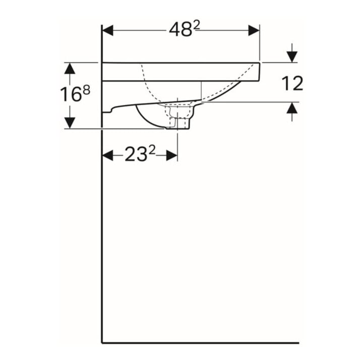 Geberit Lavabo Acanto 75x48,2 cm, avec trop-plein, robinetterie, blanc