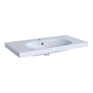 Geberit Lavabo Acanto 90x48,2 cm, avec siphon, avec robinetterie, à poser, blanc