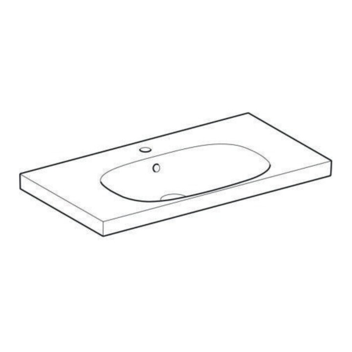 Geberit Lavabo Acanto 90x48,2 cm, avec siphon, avec robinetterie, à poser, blanc