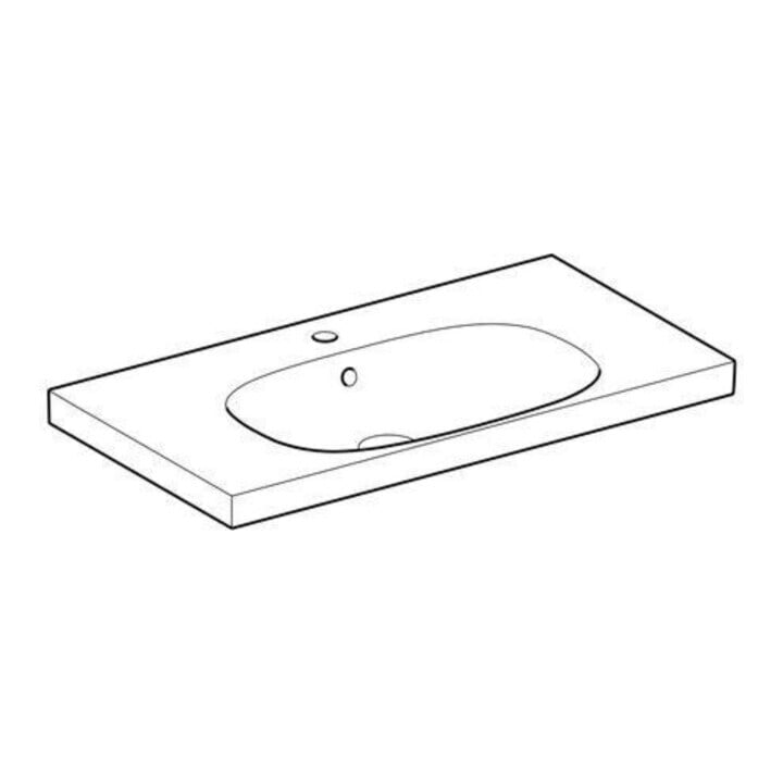 Geberit Lavabo Acanto 90x48,2 cm, avec siphon, avec robinetterie, à poser, blanc