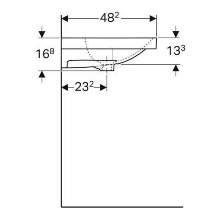 Geberit Lavabo Acanto 90x48,2 cm, avec siphon, avec robinetterie, à poser, blanc