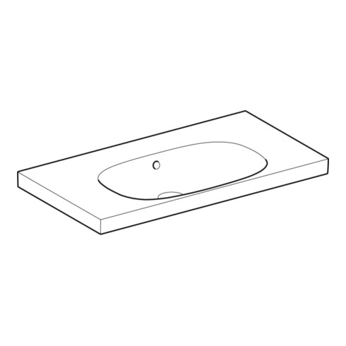 Geberit Lavabo Acanto 90x48,2 cm, avec trop-plein, avec vidage, sans trou robinet, blanc K-Tect