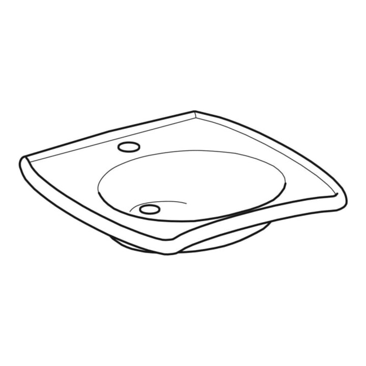 Geberit Lavabo accessible Vitalis 55x55 cm, avec trou robinet, sans trop-plein, blanc