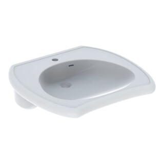 Geberit Lavabo accessible Vitalis 55x55 cm, avec trou robinet, trop-plein, blanc