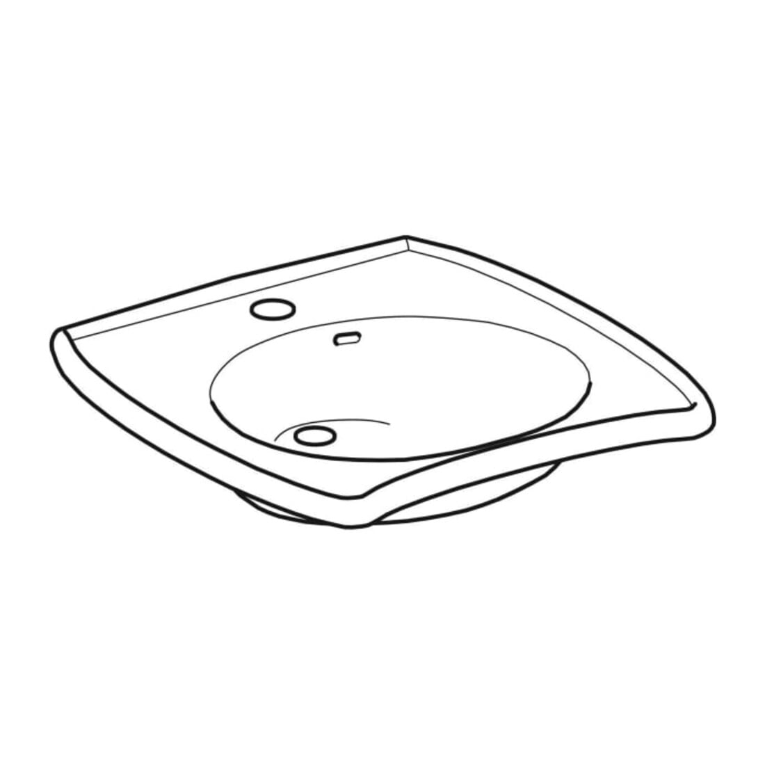 Geberit Lavabo accessible Vitalis 55x55 cm, avec trou robinet, trop-plein, blanc