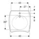 Geberit Lavabo accessible Vitalis 55x55 cm, avec trou robinet, trop-plein, blanc