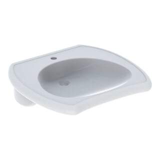 Geberit Lavabo accessible Vitalis 65x60 cm, avec trou robinet, sans trop-plein, blanc