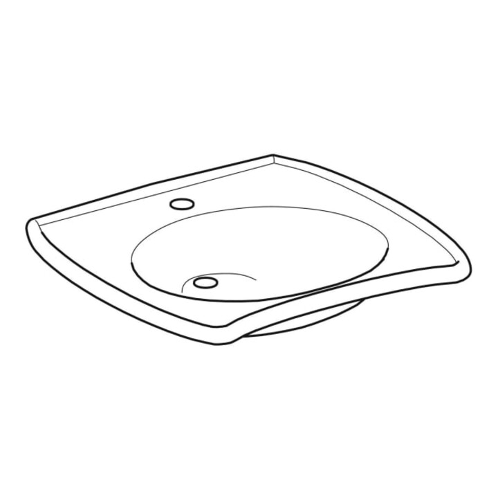 Geberit Lavabo accessible Vitalis 65x60 cm, avec trou robinet, sans trop-plein, blanc