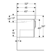 Geberit Lavabo Bambini 59,5x56,3x48,3 cm, avec US, HL, blanc/laqué, ma-2