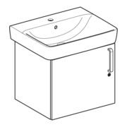 Geberit Lavabo Bambini 59,5x56,3x48,3 cm, avec US, HL, blanc/laqué, ma-4