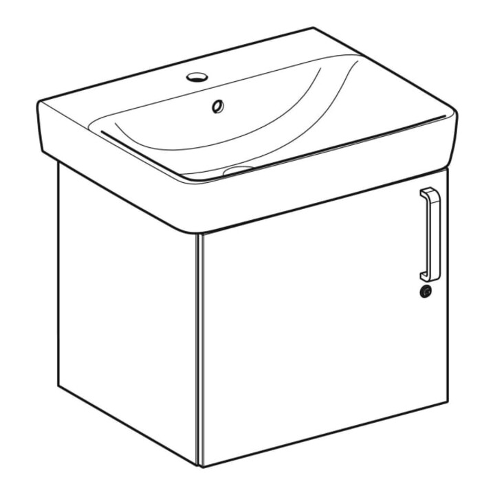 Geberit Lavabo Bambini 59,5x56,3x48,3 cm, avec US, HL, blanc/laqué, ma