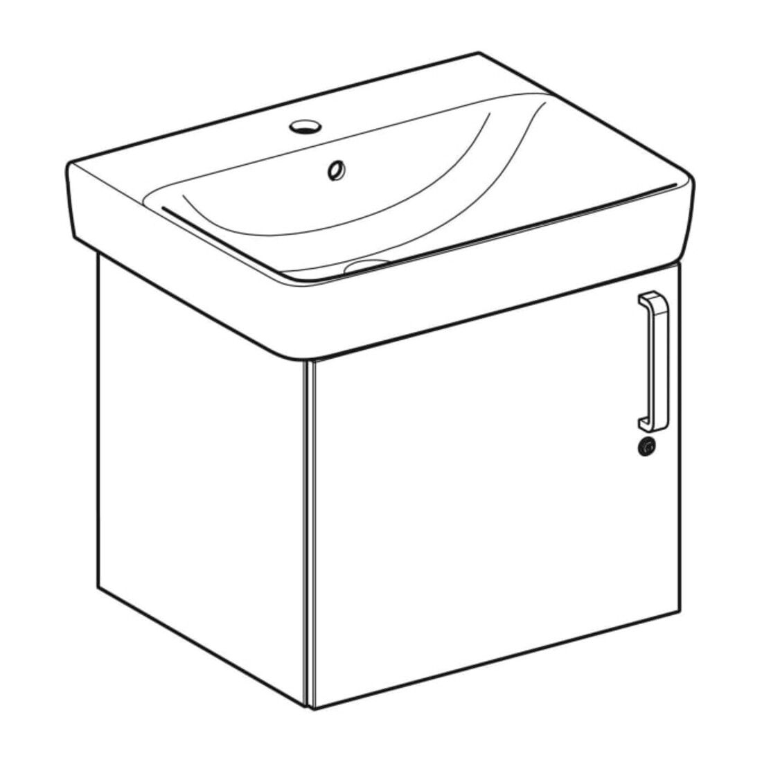 Geberit Lavabo Bambini 59,5x56,3x48,3 cm, avec US, HL, blanc/laqué, ma