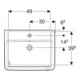 Geberit Lavabo Bambini 59,5x56,3x48,3 cm, avec US, HL, blanc/laqué, ma