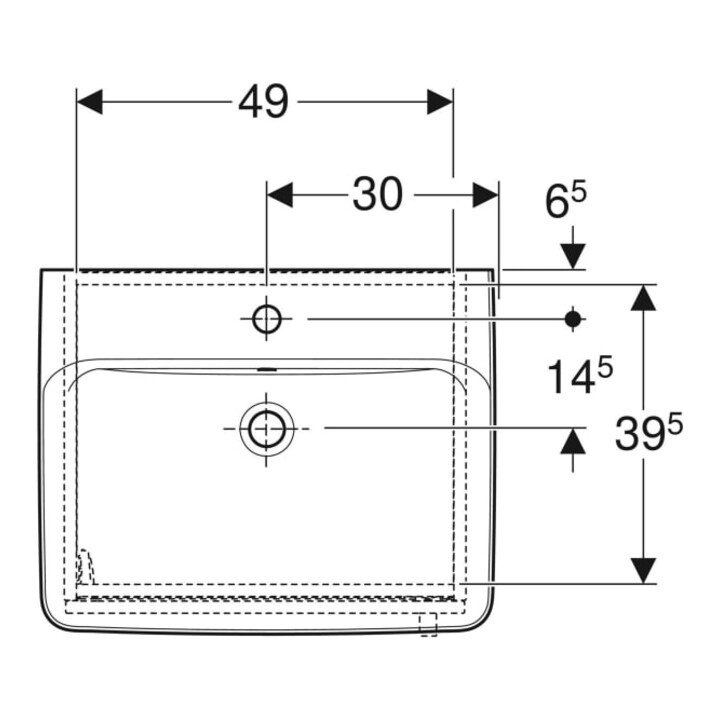 Geberit Lavabo Bambini 59,5x56,3x48,3 cm, avec US, HL, blanc/laqué, ma