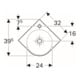 Geberit Lavabo d'angle Renova Compact 45x39,5 cm, avec robinet, trop-plein, blanc