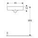 Geberit Lavabo d'angle Renova Compact 45x39,5 cm, avec robinet, trop-plein, blanc
