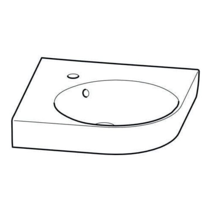 Geberit Lavabo d'angle Renova Compact 45x39,5 cm, avec robinet, trop-plein, blanc