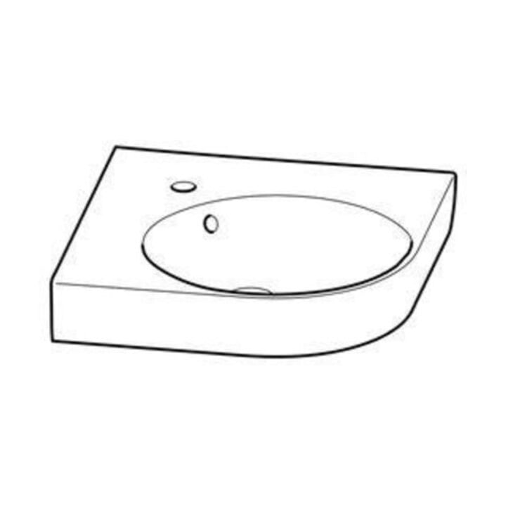 Geberit Lavabo d'angle Renova Compact 45x39,5 cm, avec robinet, trop-plein, blanc