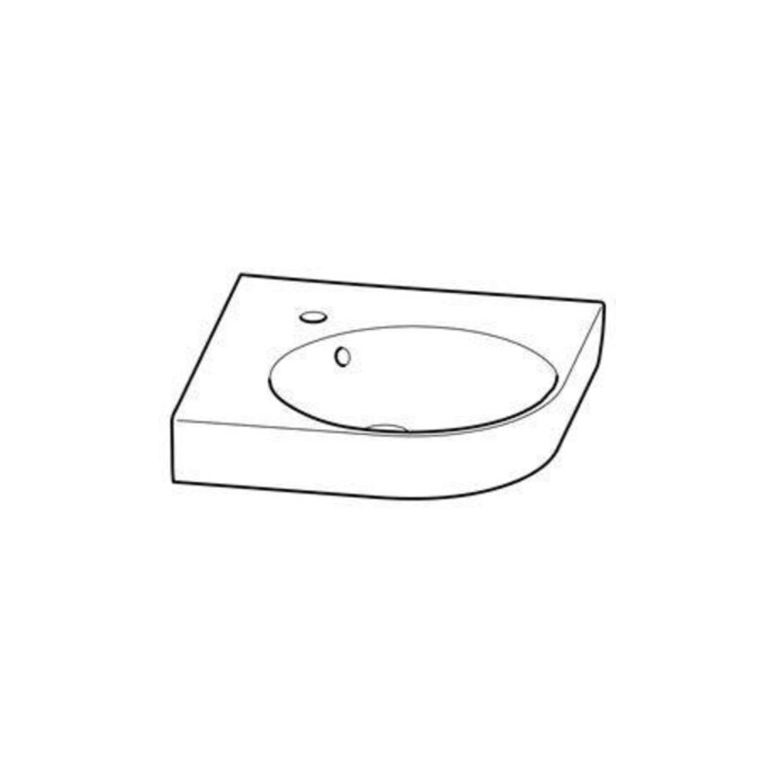 Geberit Lavabo d'angle Renova Compact 45x39,5 cm, avec robinet, trop-plein, blanc
