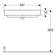 Geberit Lavabo d'angle Renova Compact 69,5x61,5 cm, avec robinet, trop-plein, blanc-2