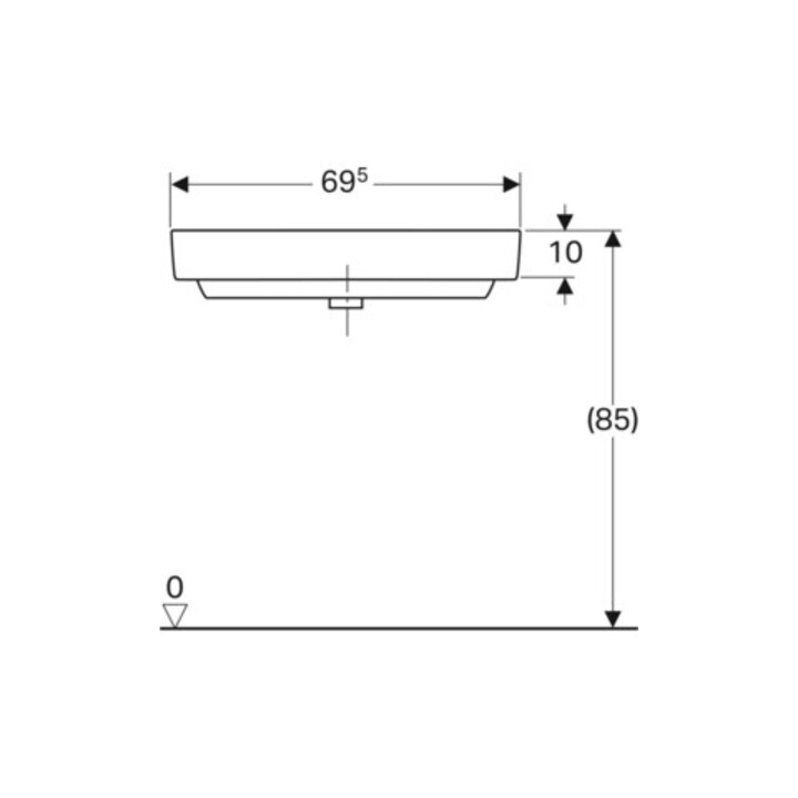 Geberit Lavabo d'angle Renova Compact 69,5x61,5 cm, avec robinet, trop-plein, blanc