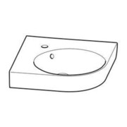 Geberit Lavabo d'angle Renova Compact 69,5x61,5 cm, avec robinet, trop-plein, blanc-5