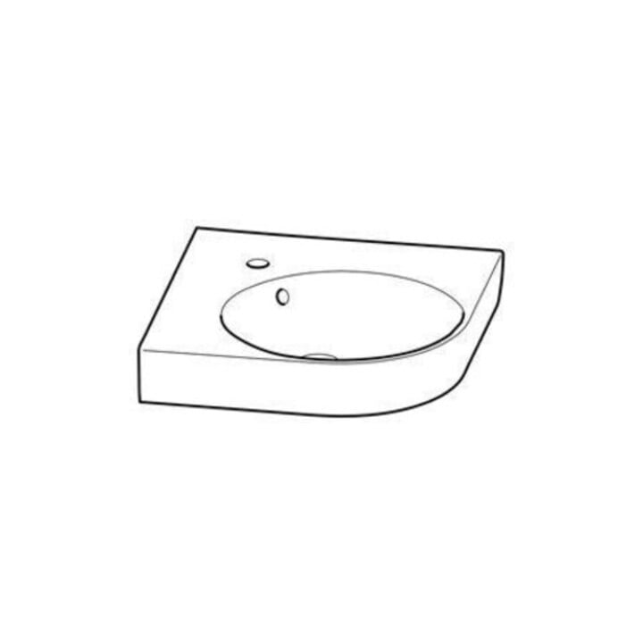 Geberit Lavabo d'angle Renova Compact 69,5x61,5 cm, avec robinet, trop-plein, blanc