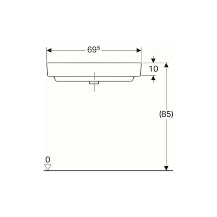 Geberit Lavabo d'angle Renova Compact 69,5x61,5 cm, avec robinet, trop-plein, blanc